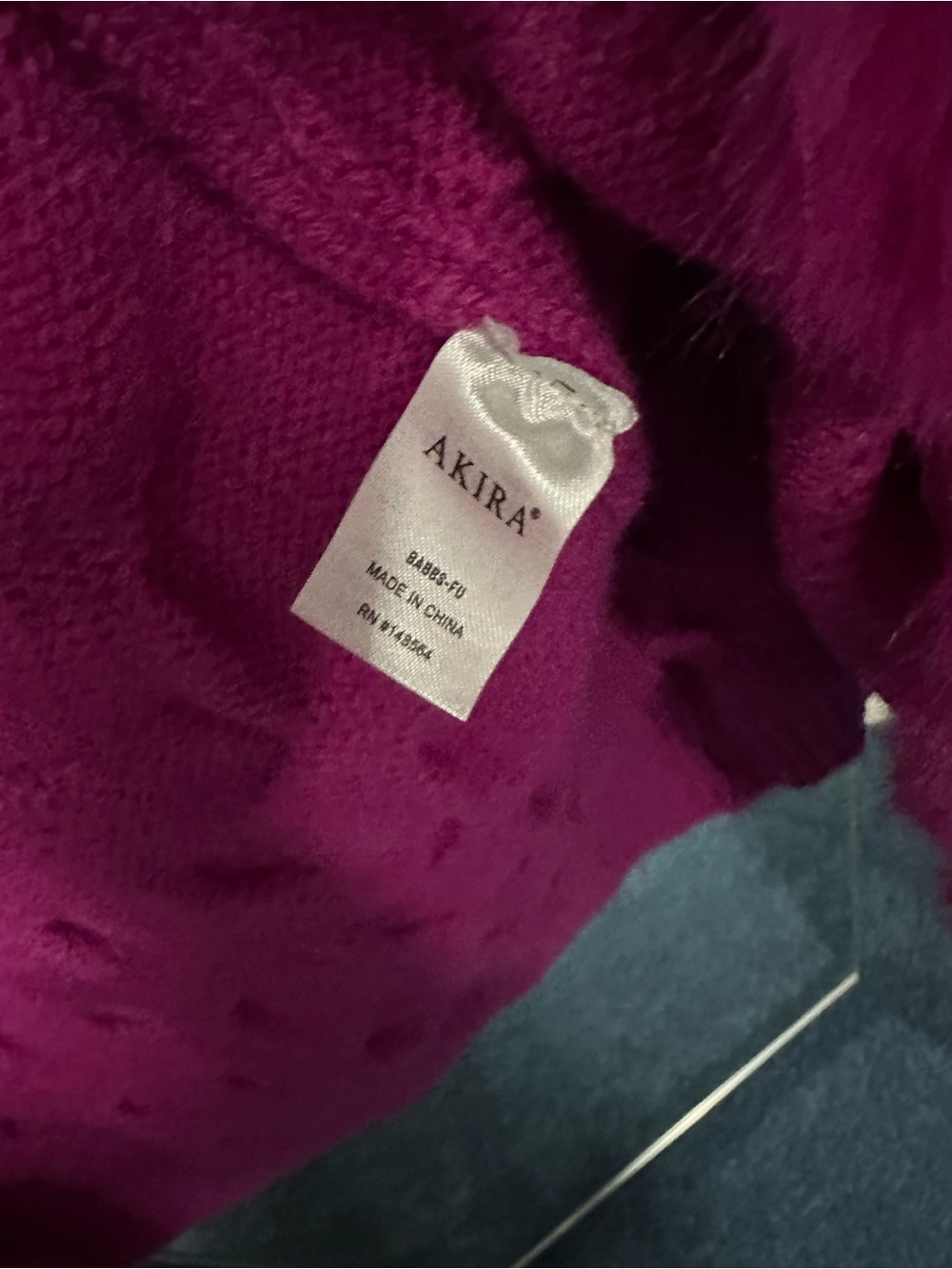 AKIRA Bold Fuchsia faux fur Knit Cardigan with Plush Trim - Picture 9 of 13